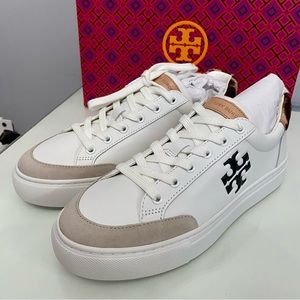 NEW Tory Burch Andrea color block court white sneaker size 7